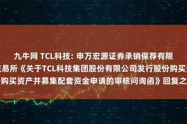 九牛网 TCL科技: 申万宏源证券承销保荐有限责任公司关于深圳证券交易所《关于TCL科技集团股份有限公司发行股份购买资产并募集配套资金申请的审核问询函》回复之专项核查意见内容摘要
