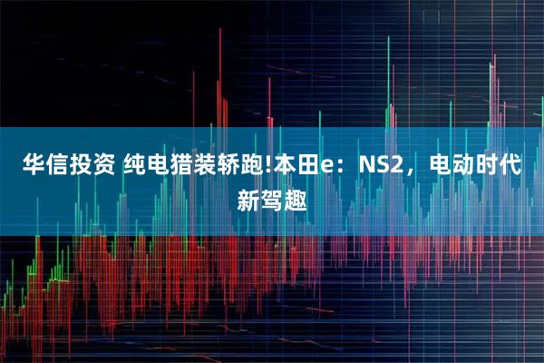 华信投资 纯电猎装轿跑!本田e：NS2，电动时代新驾趣