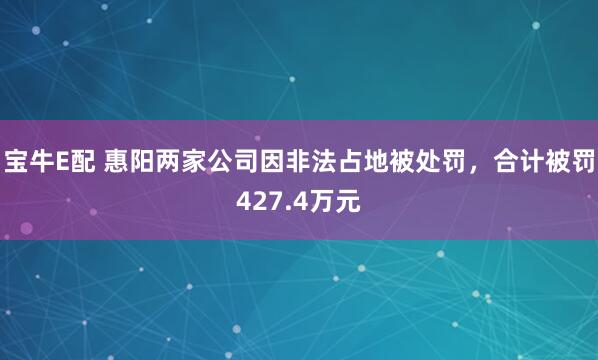 宝牛E配 惠阳两家公司因非法占地被处罚，合计被罚427.4万元