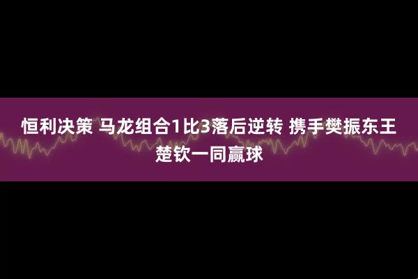 恒利决策 马龙组合1比3落后逆转 携手樊振东王楚钦一同赢球