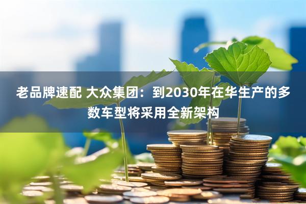 老品牌速配 大众集团：到2030年在华生产的多数车型将采用全新架构