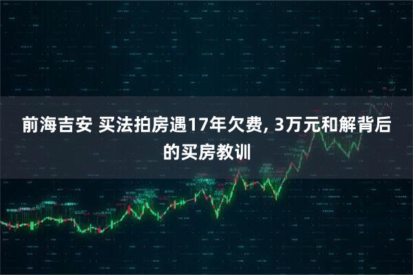 前海吉安 买法拍房遇17年欠费, 3万元和解背后的买房教训
