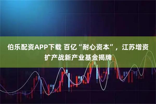 伯乐配资APP下载 百亿“耐心资本”，江苏增资扩产战新产业基金揭牌
